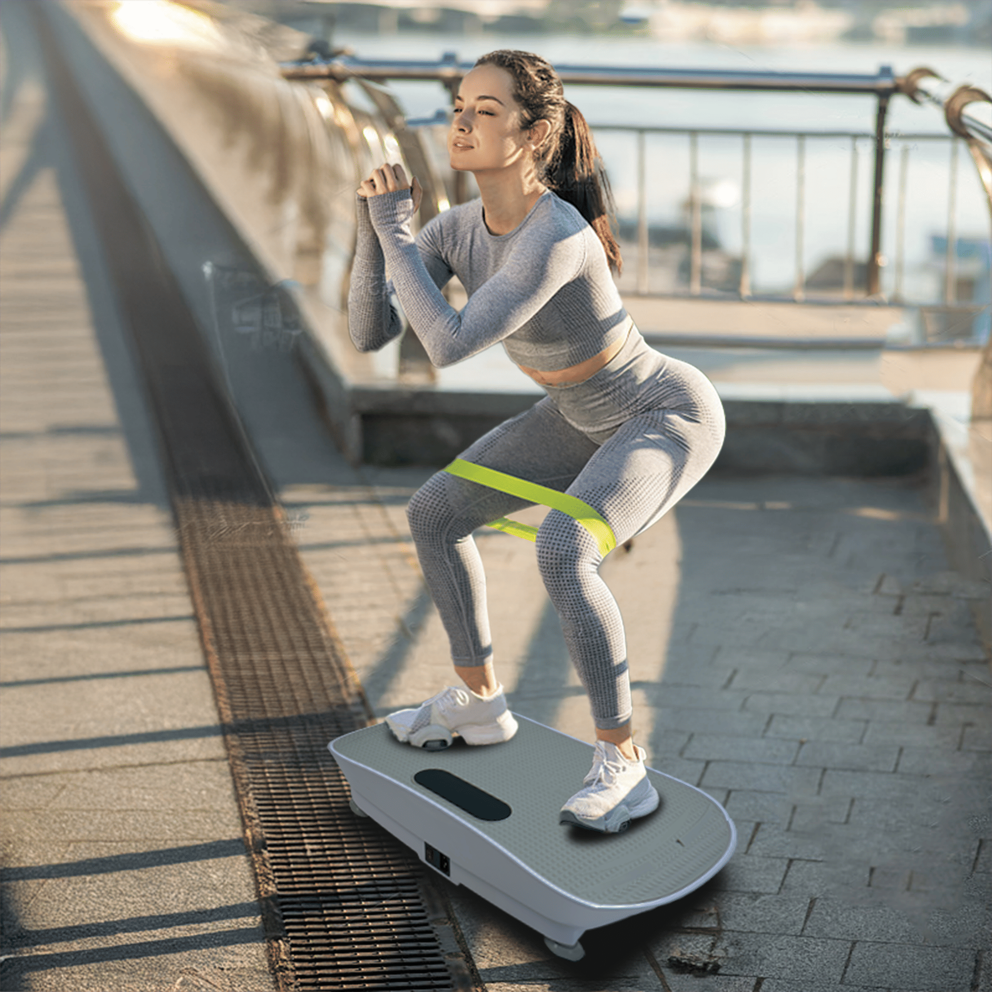 Silent Vibration Platform Crazy Fitness Massage 10-Frequency Weight Loss & Fat Burner Body Shaking Machine For Unisex Grey033 Secondary image