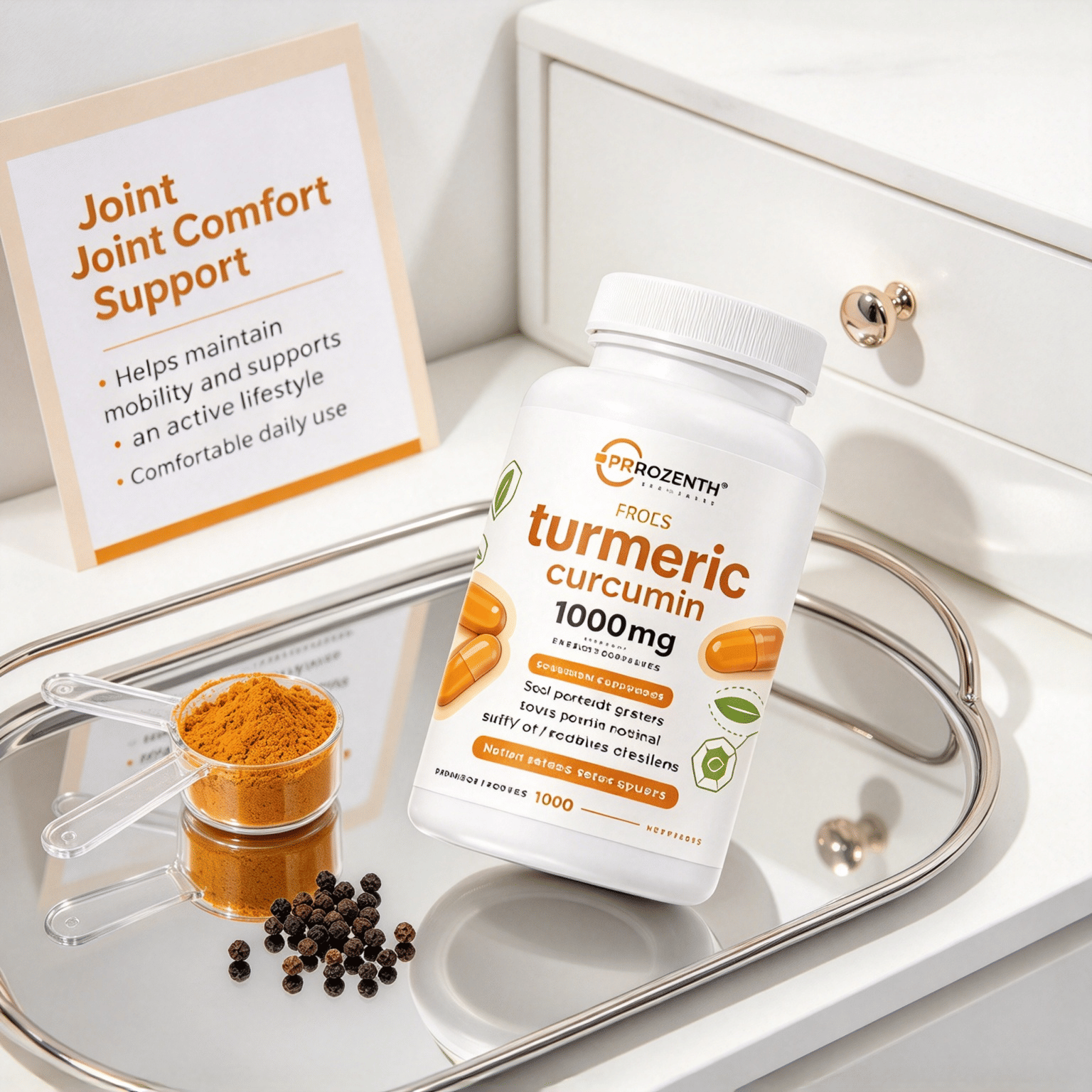 Turmeric Curcumin Capsules 1000mg, Natural Plant Extract Daily Nutritional Supplement Secondary image