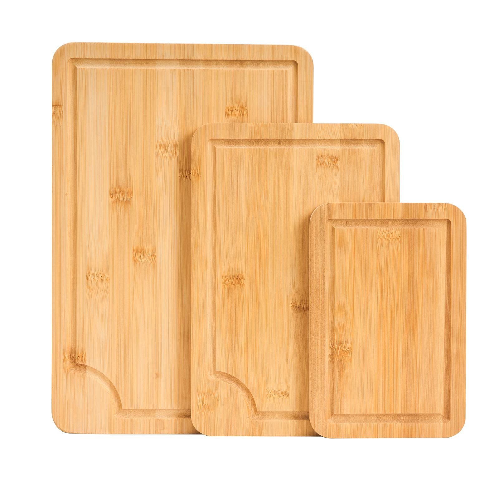 Cutting Board, 3 Pieces, Premium Versatile Bamboo Cutting Board with Food-Grade Oil and Juice Groove,Sturdy & Durable Chopping Board with Built-in Handle, Fit for Display, Chopping & Serving Secondary image
