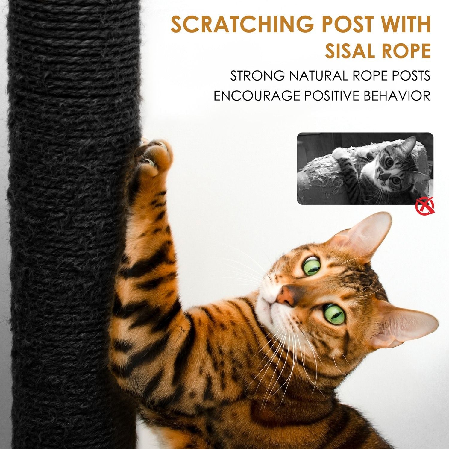 68in Multi-Level Cat Tree Tower with Hammocks, Cat Condo, Hanging Basket, Removable Cushions & Sisal Scratching Posts, Plush Cat Activity Center for Indoor Multiple Cats Secondary image